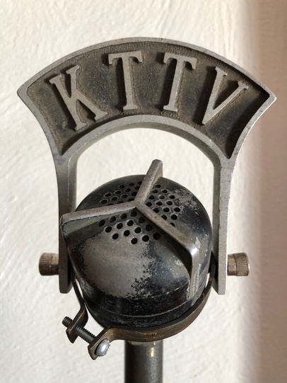 Vintage KTTV microphone history flag archives broadcasting television microphone