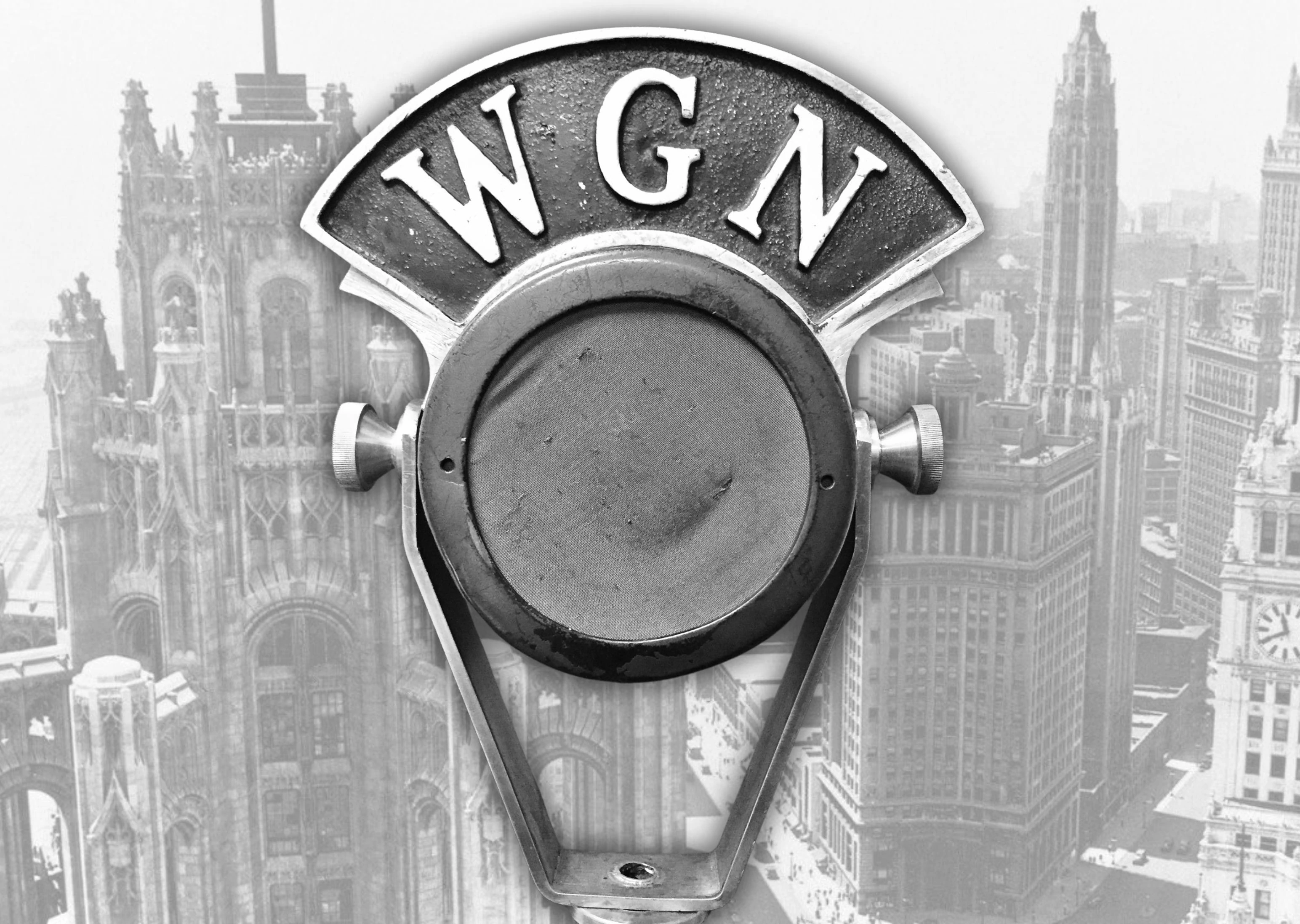 Vintage WGN Chicago Microphone Flag