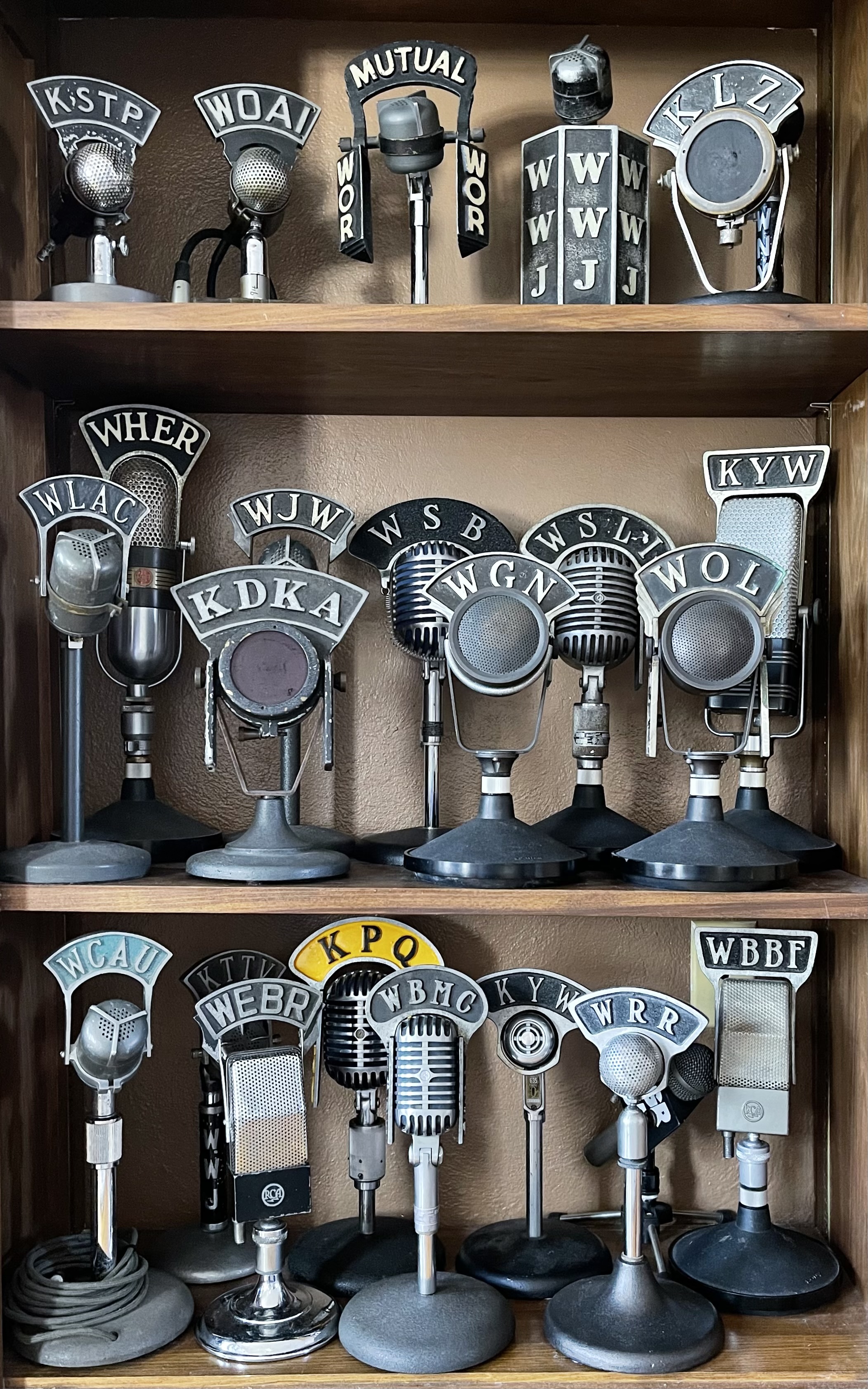 A collection of American Radio Station Vintage Microphones